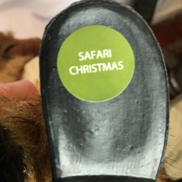 Safari Christmas Santa Claus Figurine Home Decor With Faux Fur & Gifts 20" - Picture 13 of 13